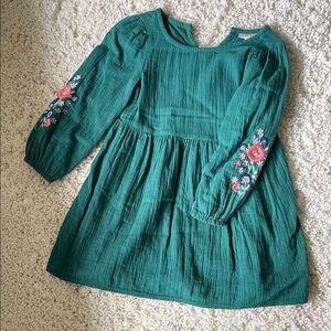 Cat & Jack Green Dress with Floral Embroidery